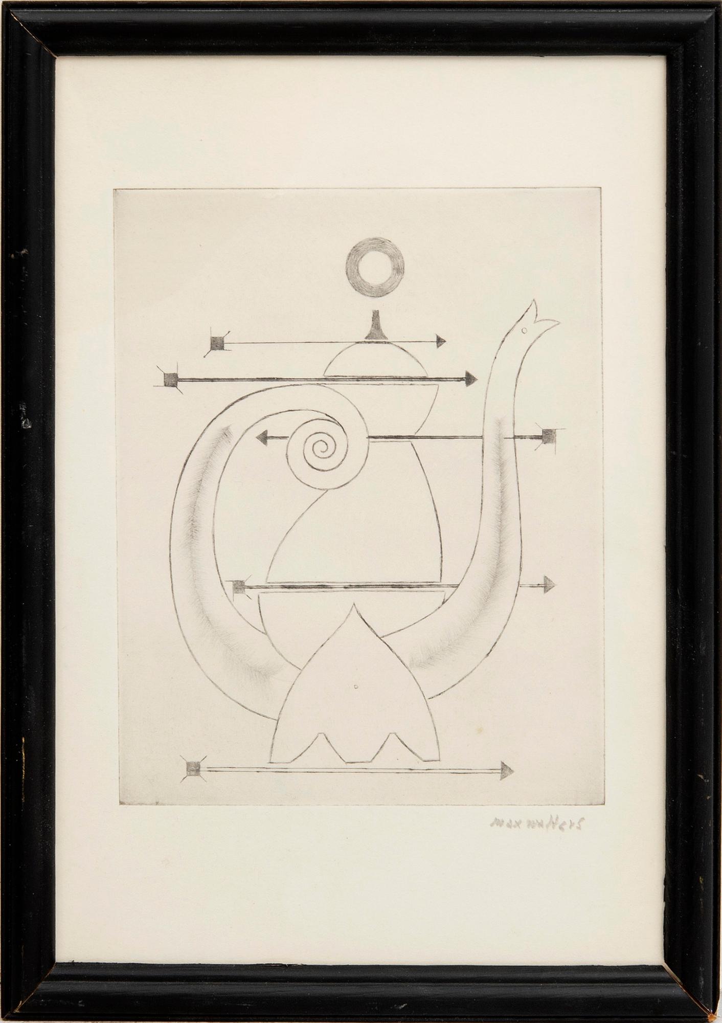 Max Walter Svanberg,  drypoint signed dated and numbered 56 21/40.