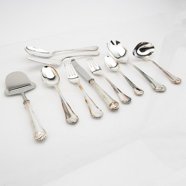 A Swedish 20th century set of 45 pcs of silver cutlery mark of Gense Eskilstuna 1999 total weight 2854 grams.