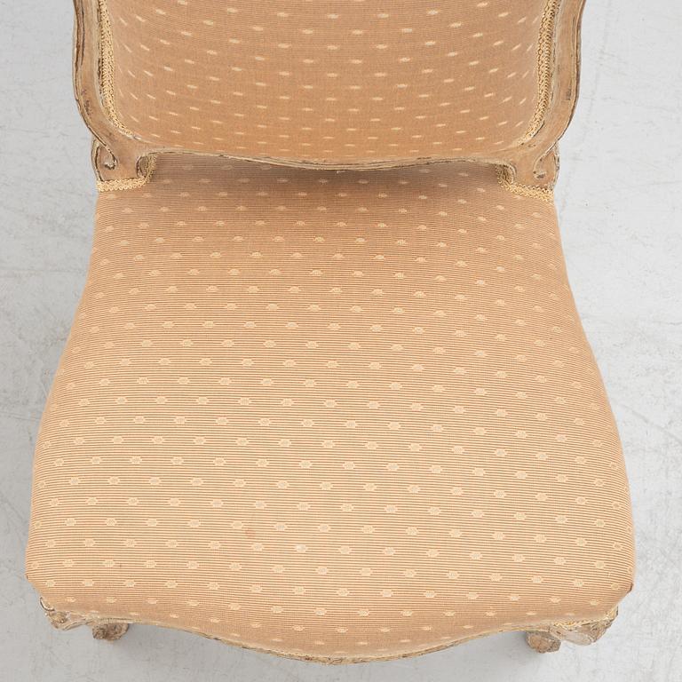 A matched pair of French Louis XV chairs, mid 18th Century.