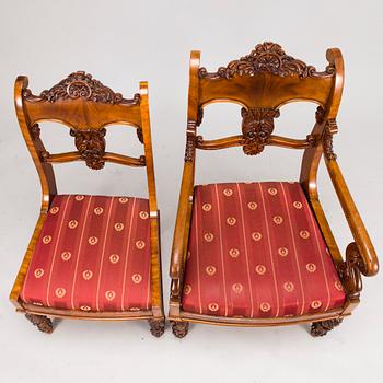 TUOLEJA, 8 kpl ja 2 kpl, biedermeier, 1800-luvun puoliväli.