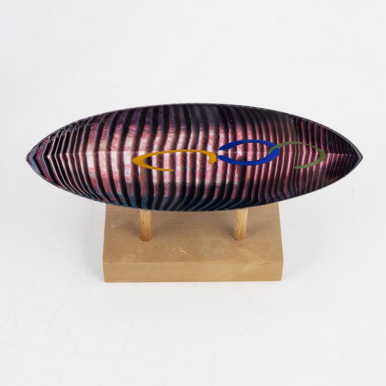 Bertil Vallien, a group of three glass sculptures, Kosta Boda.