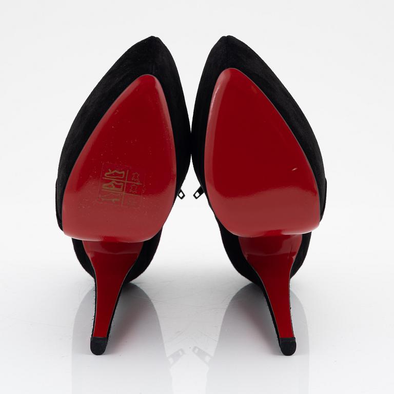 Christian Louboutin, a pair of black suede pumps, size 36 1/2.