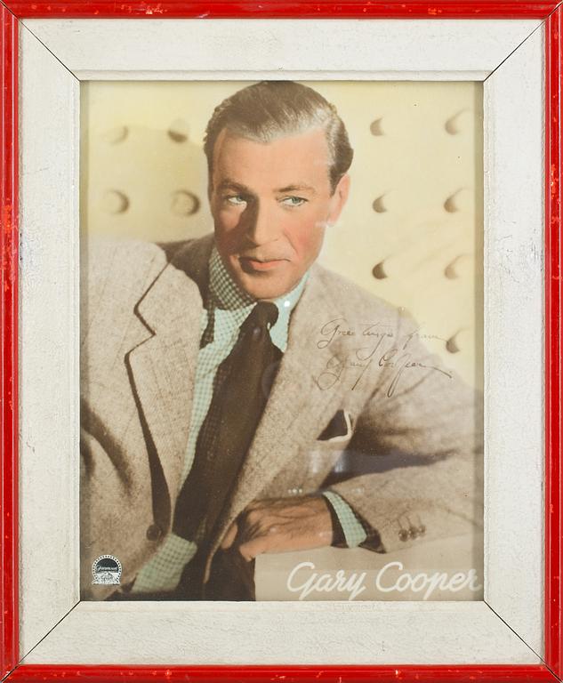 FOTOGRAFI MED AUTOGRAF "Gary Cooper"Paramount Film, 1940/50-tal.