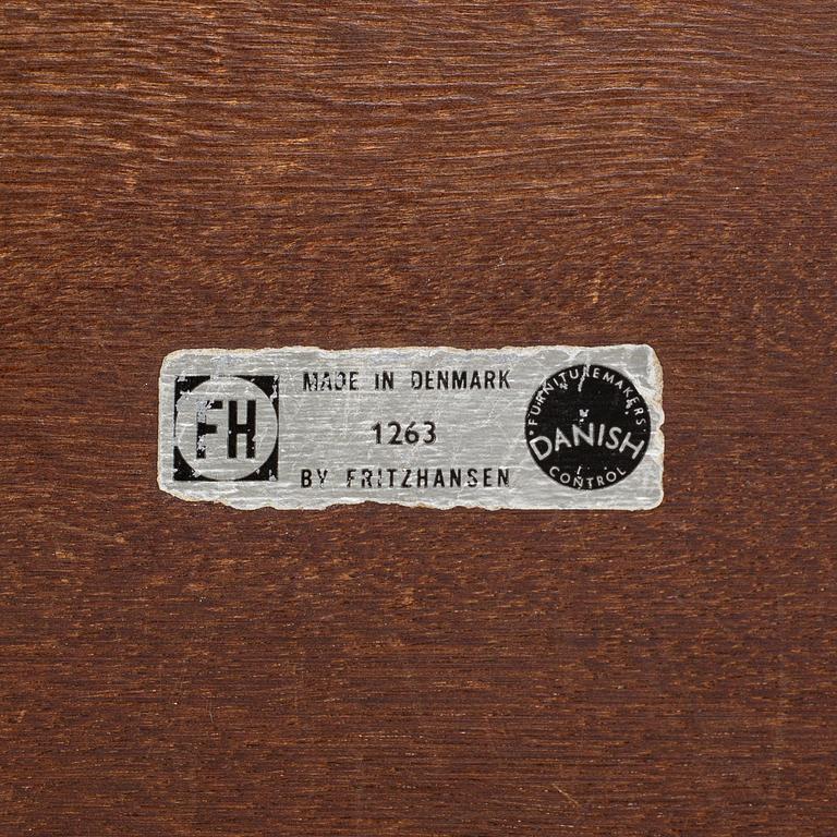 A rosewood top and aluminium coffee table, model 3315 by Fritz Hansen, Denmark 1968.