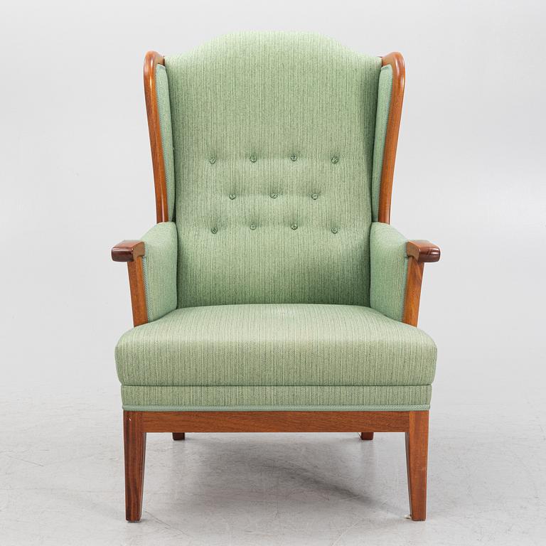 Carl Malmsten, a mahogany 'Husfadern' easy chair, AB O.H. Sjögren, Tranås.