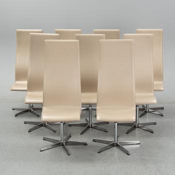 Arne Jacobsen, stolar, 9 st, "Oxford hög" för Fritz Hansen.