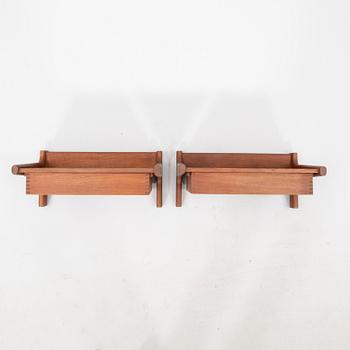 Kai Kristiansen, a pair of 1960s teak wall shelves from Dyrlund.
