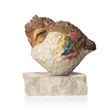 142. Tyra Lundgren, a stoneware sculpture of a bird, own studio, Bredkvie, Gotland.