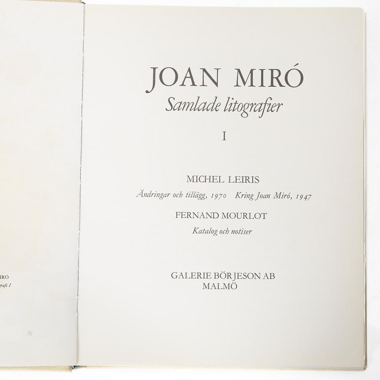 Joan Miró, Böcker 2 st, "Samlade litografier I-II", numrerade 120/300.