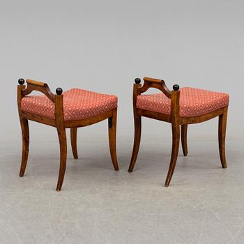 A pair swedish of stools, first half of the 19th century.