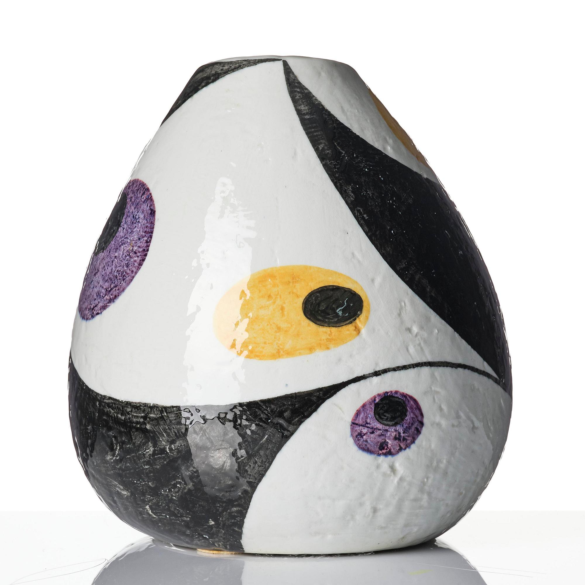 Vilhelm Bjerke-Petersen, a unique chamotte stoneware vase, probably Rörstrand, dated 1954.