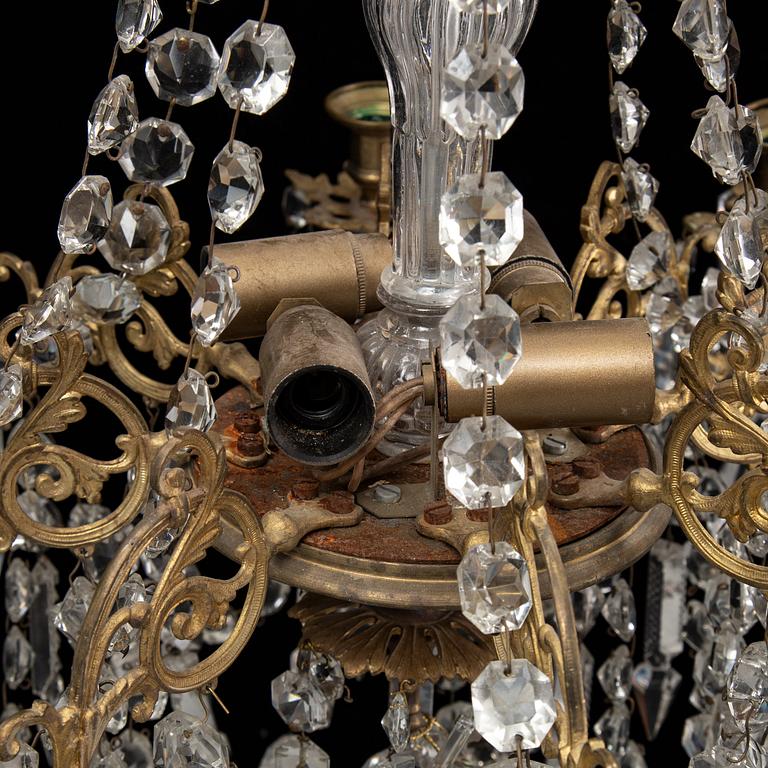 Ljuskrona, oscariansk, omkring 1900.