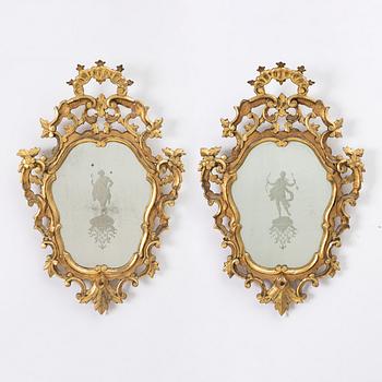 Spegellampetter /speglar, ett par, Spanien, 1800-tal.