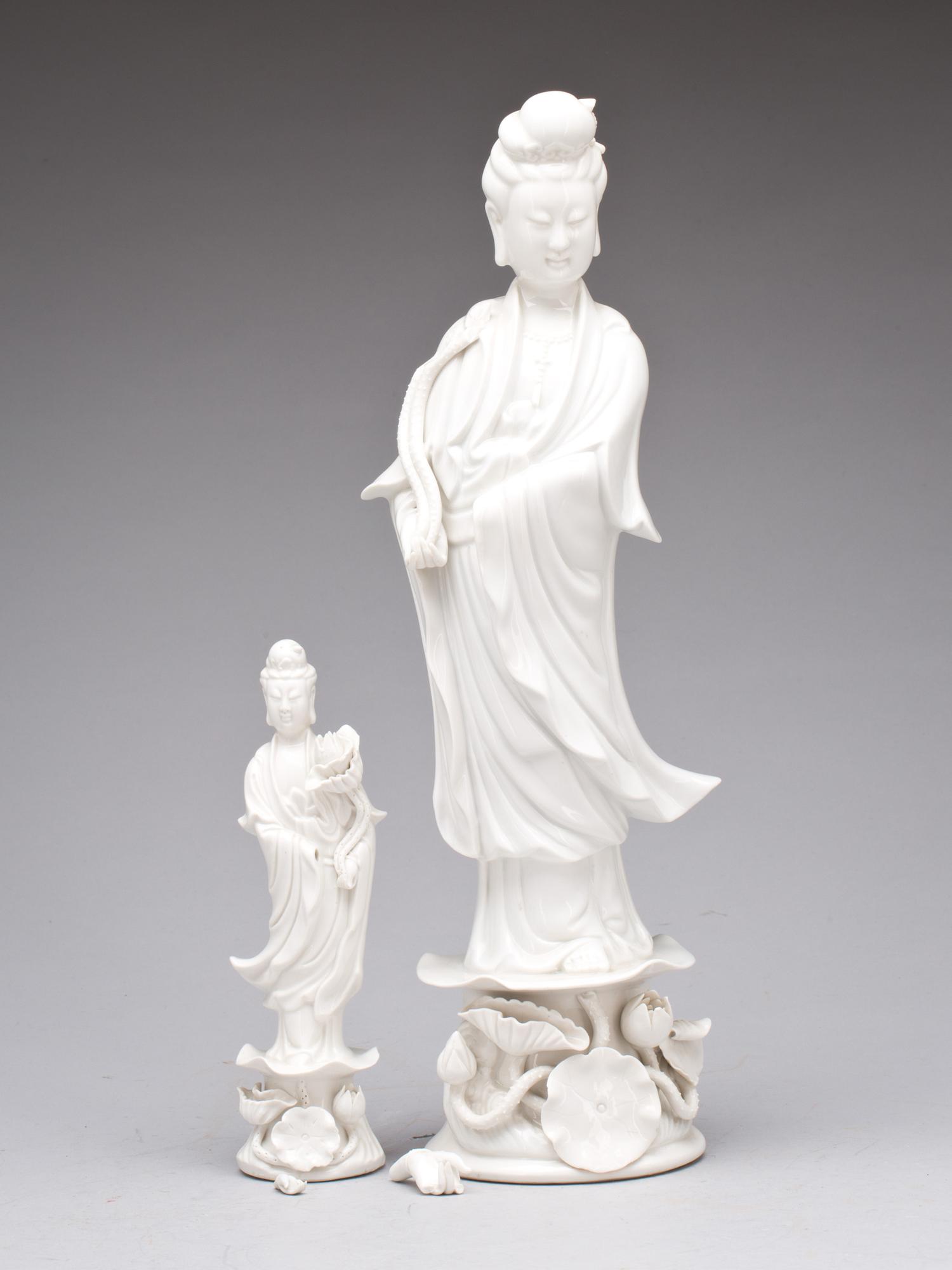 FIGURINER, 2 st, Blanc de Chine, Kina 1900-tal.
