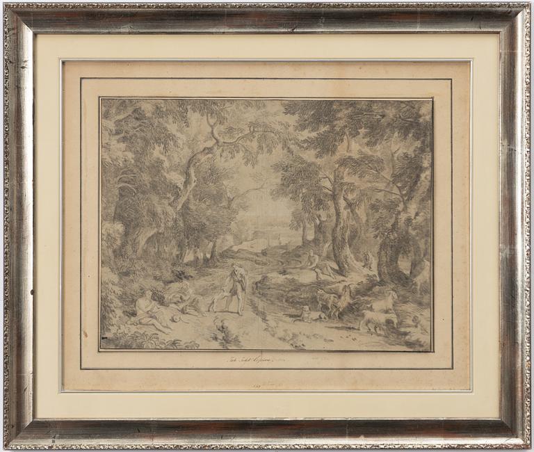 Jan Joost van Cossiau, Pastoalt landskap med vilande herdar.