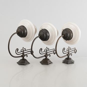 Three Jugend-style wall lights, mid 20th century.