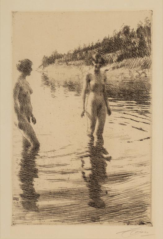 ANDERS ZORN, etching, 1913, signed in pencil.