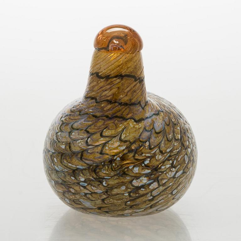 Oiva Toikka, a 'Summer Grouse' glass bird, signed O. Toikka Nuutajärvi.