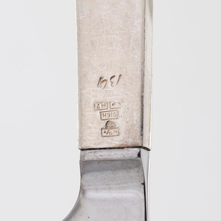 Bertel Gardberg, A 144-piece set of 'Birgitta' silver cutlery, Hopeatehdas Oy, Helsinki 1955-1974.