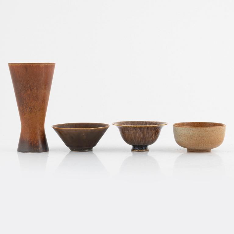A vase and three bowls, including Carl-Harry Stålhane, Rörstrand.