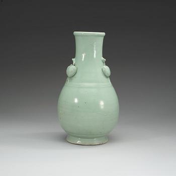 72. A celadon glazed vase, Qing dynasty, 18th Century.