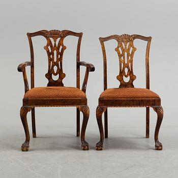 A 1920's 7 piece Chippendale-style dining group.