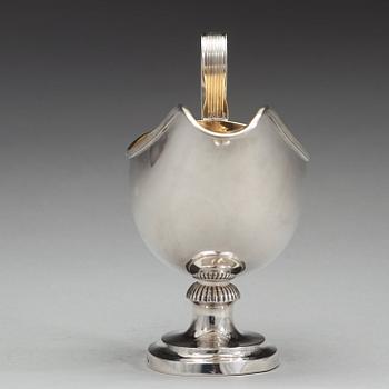 JOHAN PETTER GRÖNVALL, Stockholm 1838, såskanna, silver, empire.