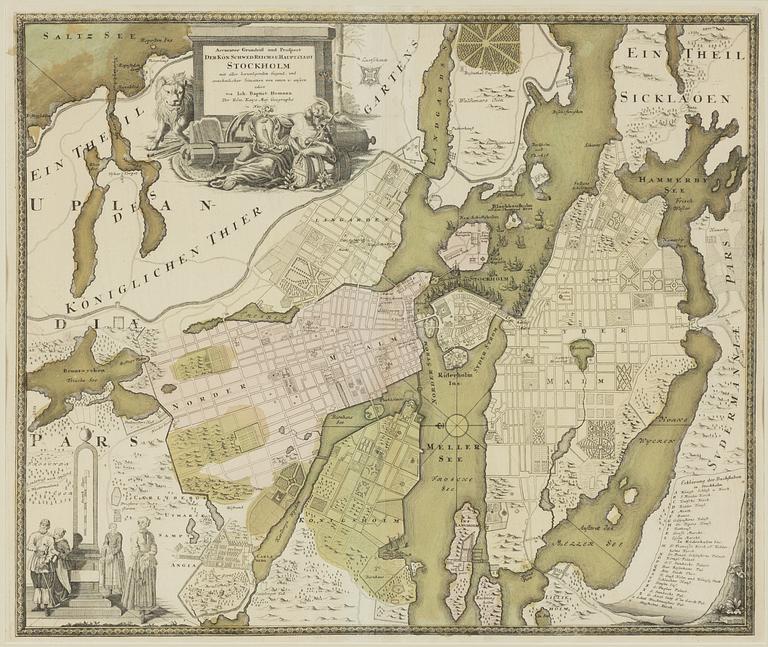 Johann Baptist Homann, "Der Königliche Schwedishe Reichs und Hauptstadt Stockholm".
