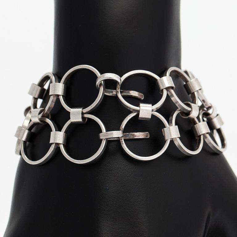 Kaija Aarikka, a silver bracelet, Finland, 1966.