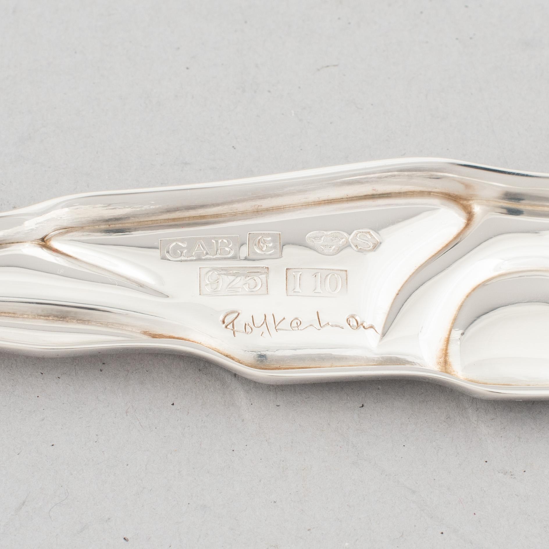 Two Swedish silver spoons, 1982 & 1983, Heinz Decker and Rolf Karlsson respectively, GAB Eskilstuna.