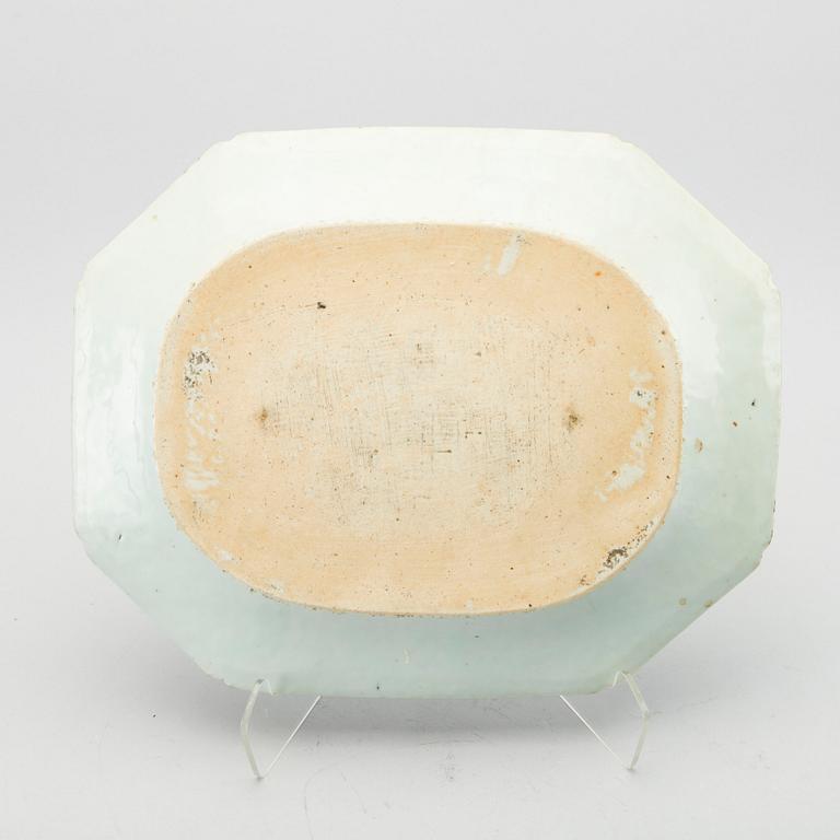 STEKFAT, 3 st, porslin, Kina Qianlong 1700-tal.