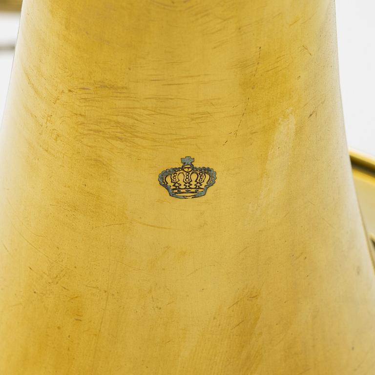 A valve trombone, 19th or early 20th Century.