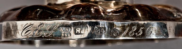 GRÄDDKANNA, silver, nyrokoko, St Petersburg 1856. Vikt ca 140 gram.
