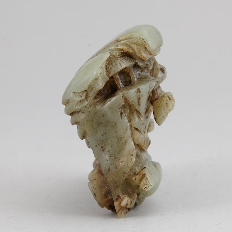 A group of three nephrite objects, Qing dynasty.