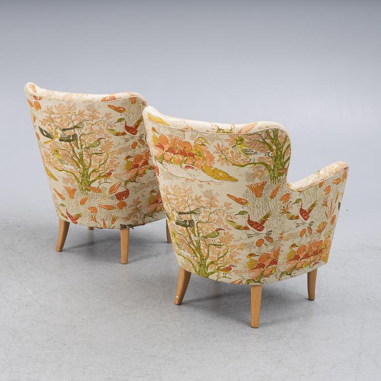 Armchairs, a pair, OH Sjögren, Tranås, second half of the 20th century.