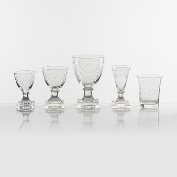 An Empire-Style Glass Service, 20th century (36 pieces).
