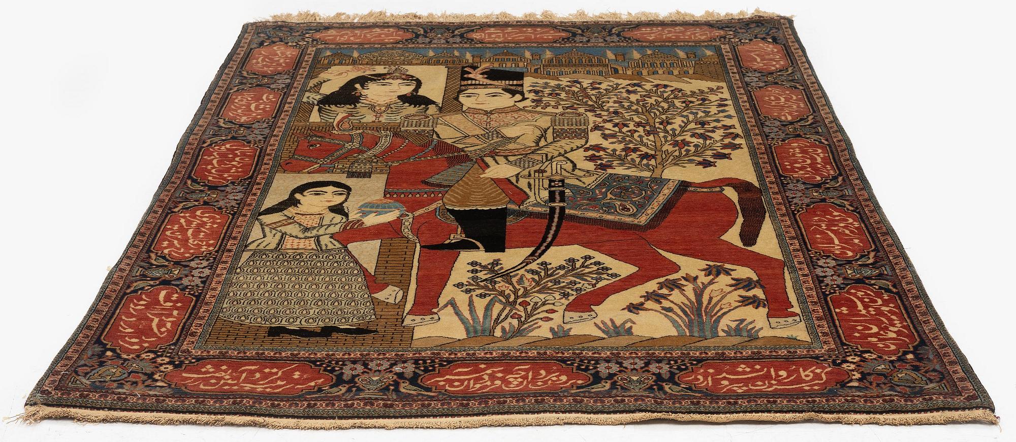 A Kashan 'Mohtasham' rug, c. 198 x 131 cm.