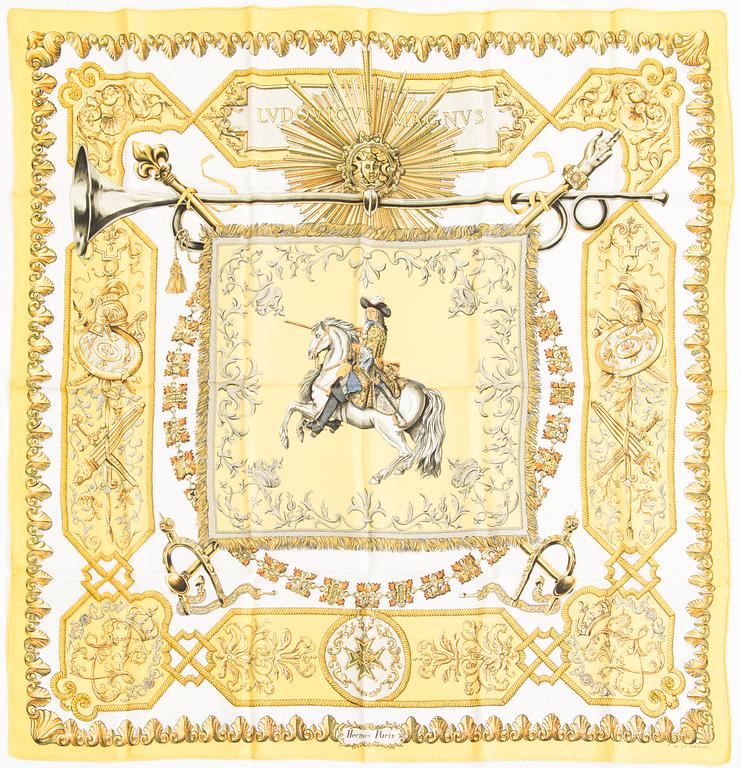 Hermès, a 'Ludovicus Magnus' silk scarf.