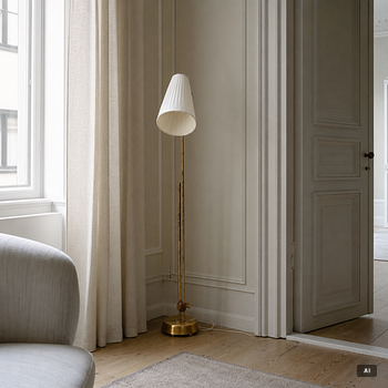Hans Bergström, a model 543 floor lamp, ateljé Lyktan, Åhus, 1950's.