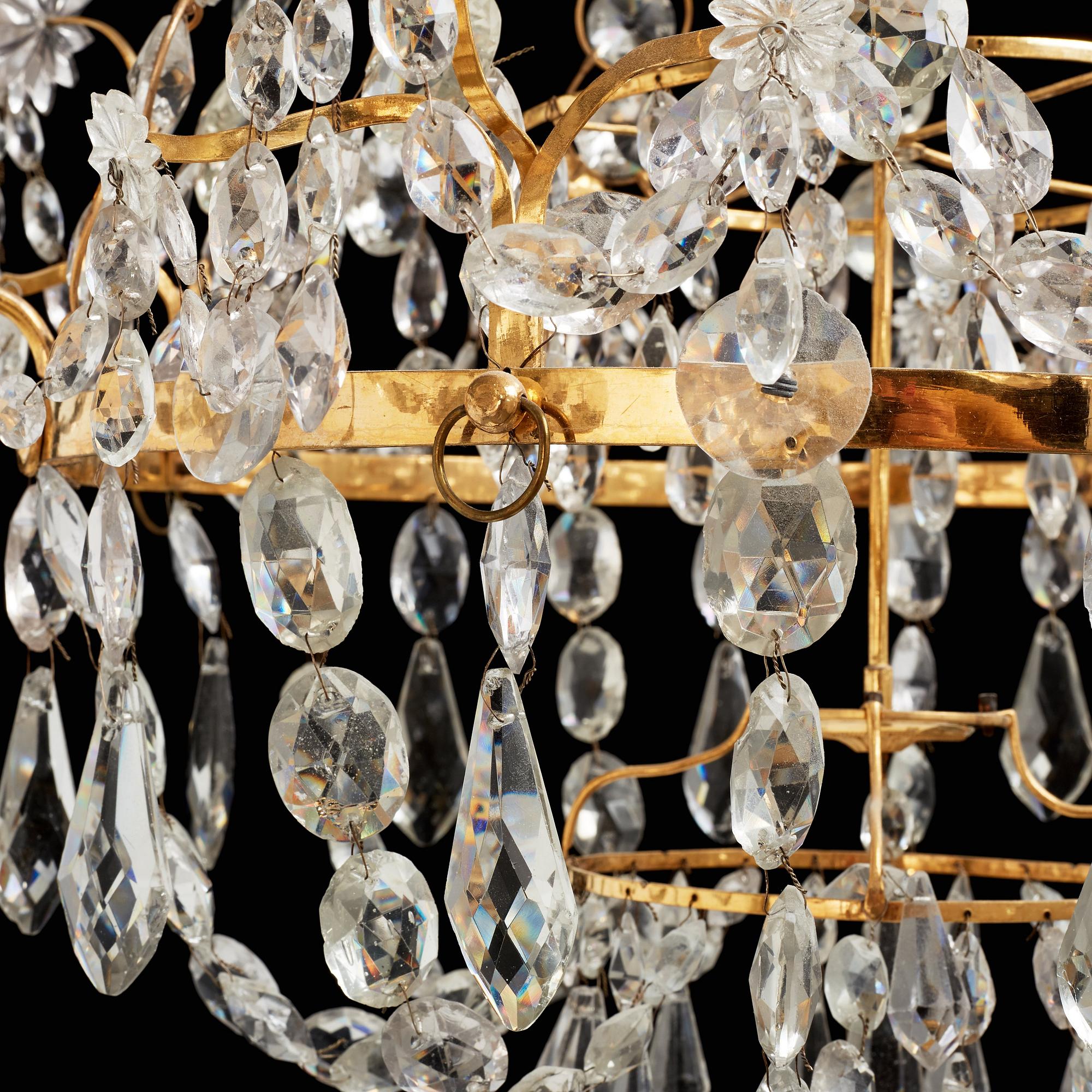 A Swedish Gustavian 1790's four-light chandelier.