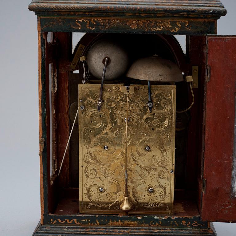 An English 18th century table clock, dial signed Markwick London.