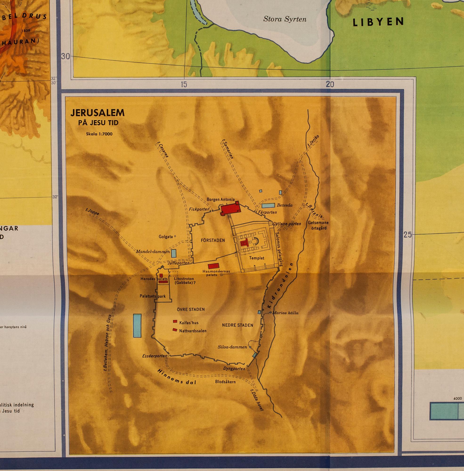 SKOLKARTOR, 2 st. Palestina resp Bibelns länder.