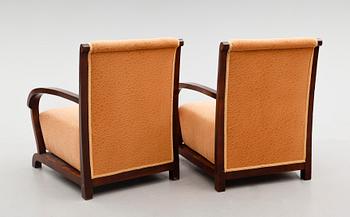 KARMFÅTÖLJER, 1 par, art déco, 1900-talets första hälft.