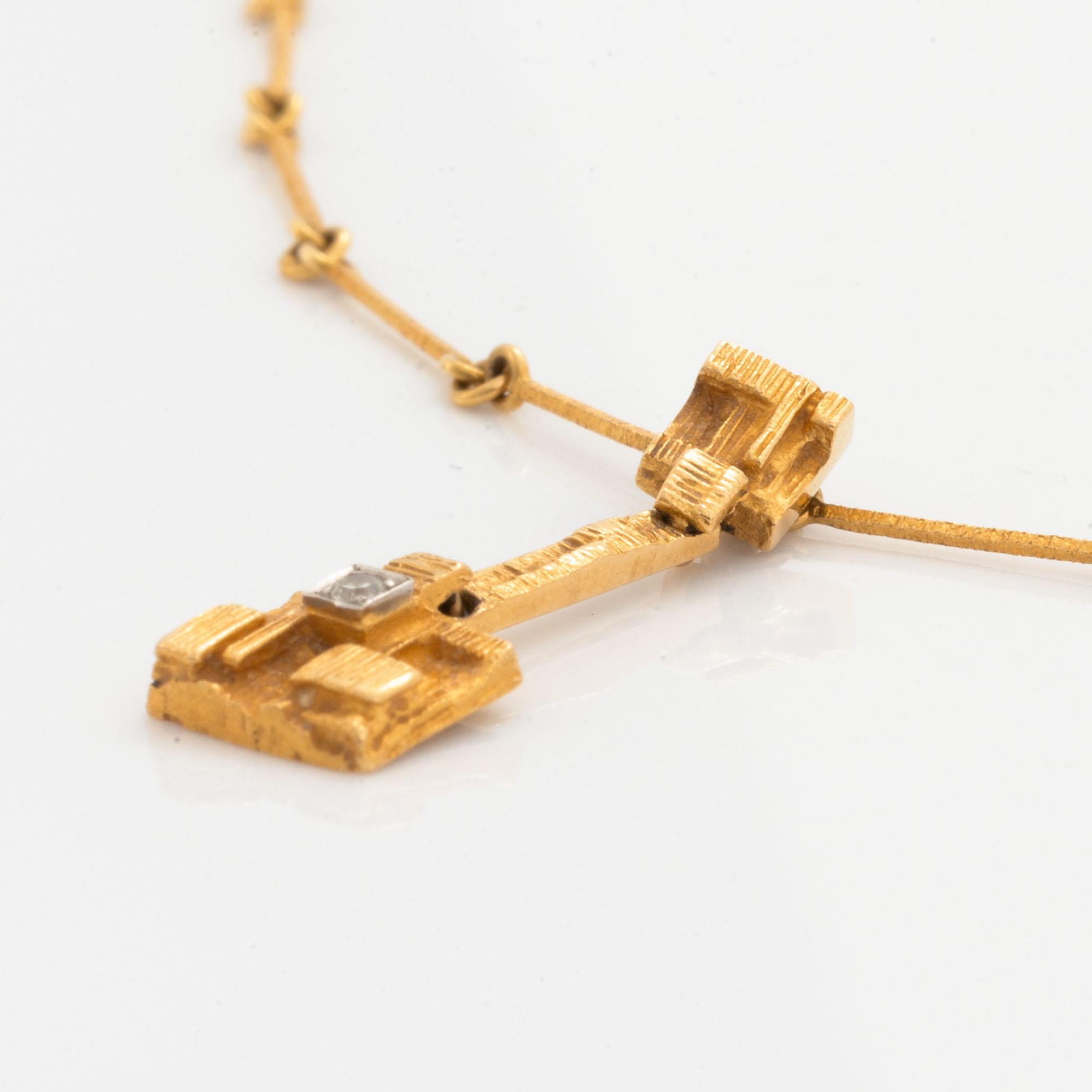 Björn Weckström, a single cut diamond necklace "Thai", Lapponia, 1979.