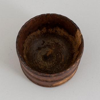 A TURNED MAHOGANY MORTAR, probably danish west-indies, mid 19th century.