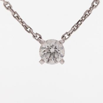 Cartier, an 18K white gold '1895' necklace with a brilliant-cut diamond.