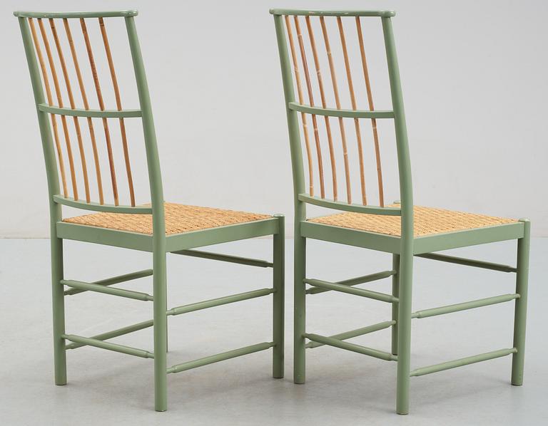 A pair of Josef Frank model 2025 chairs by Svenskt Tenn.