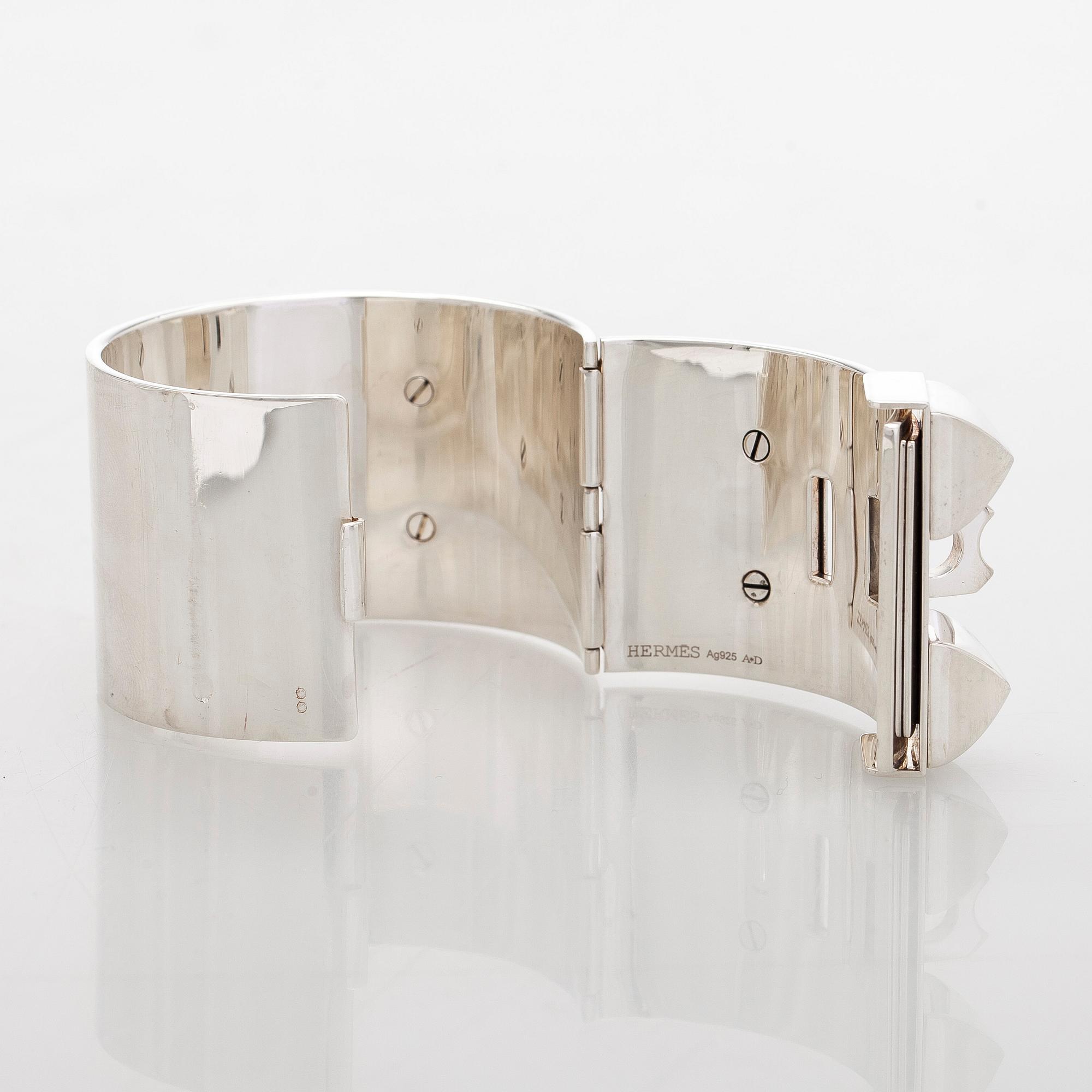 Hermès, a sterling silver 'Collier de Chien' bracelet.
