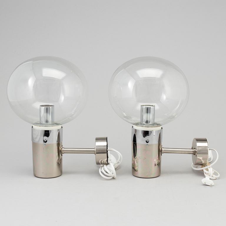 A pair of 1980's wall lamps by STEFF, Germany.