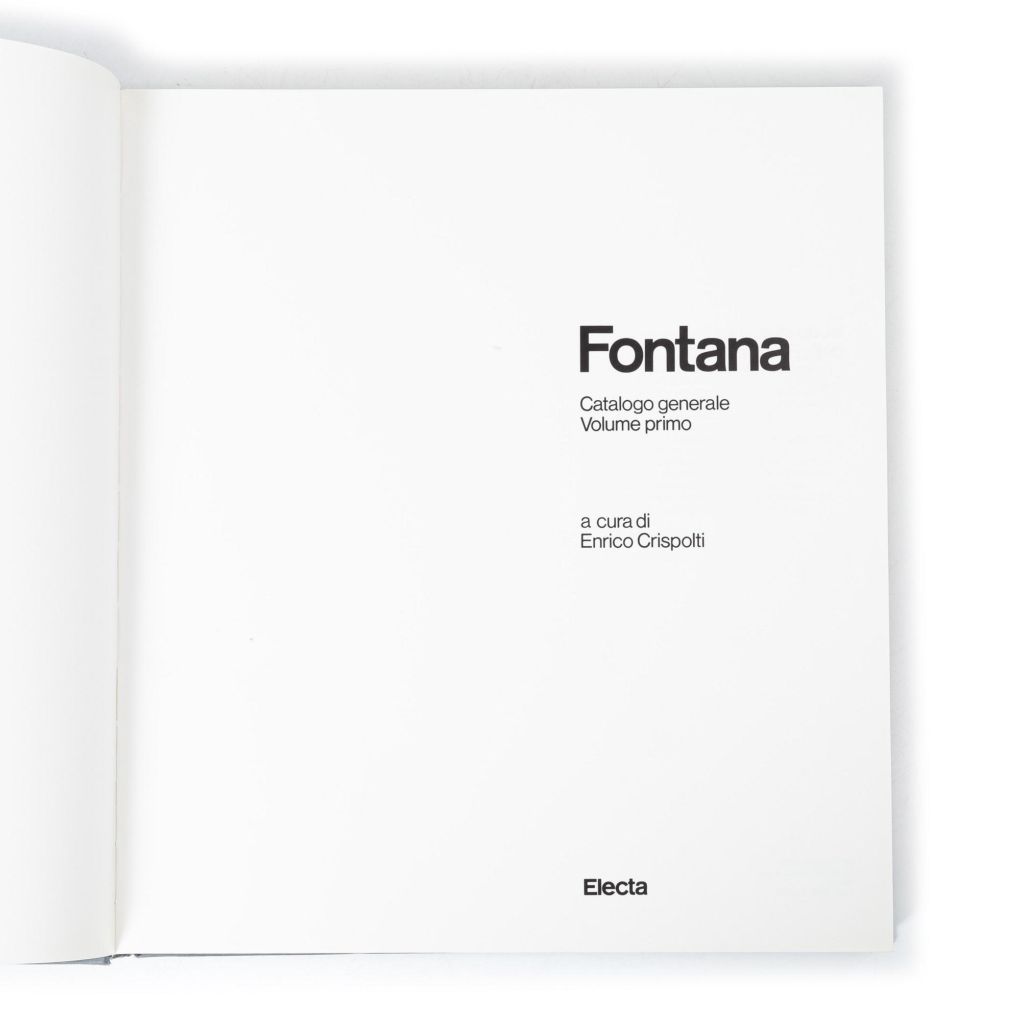 Böcker, 2 volymer, "Fontana - Catalogo generale I-II", Enrico Crispolti, Edizioni Electa, Milan,1986.